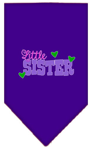 Little Sister Screen Print Bandana Purple Small